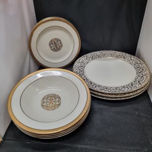 Schitterend American Atelier Servies – Florentine Scroll Gold Collectie – Creëer Jouw Droomtafel!