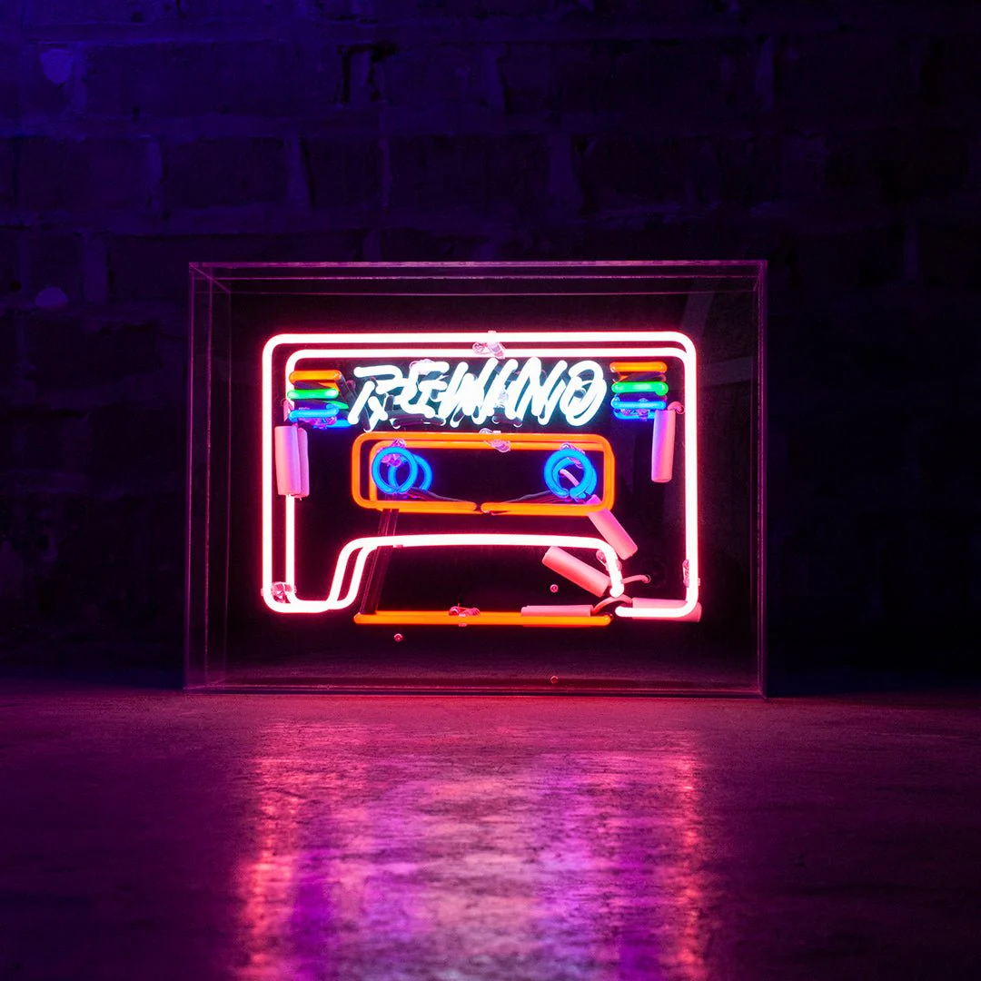 Glazen Neon Sign Cassette - Afbeelding 2