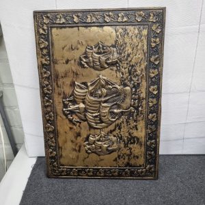 Unieke Vintage Koperen Reliëfplaat met Zeilschepen – Maritieme Wandsieraad!