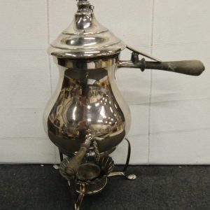 Unieke Antieke Verzilverde Koffie-Urn / Samovar op Standaard (Circa 1900)